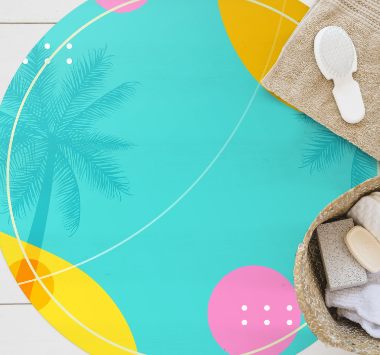 Dekoracija tropskih palm cvetlična vinilna preproga - TenStickers