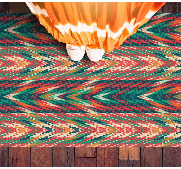 Dinamični barvni valovi Vinilna preproga s črtami - TenStickers