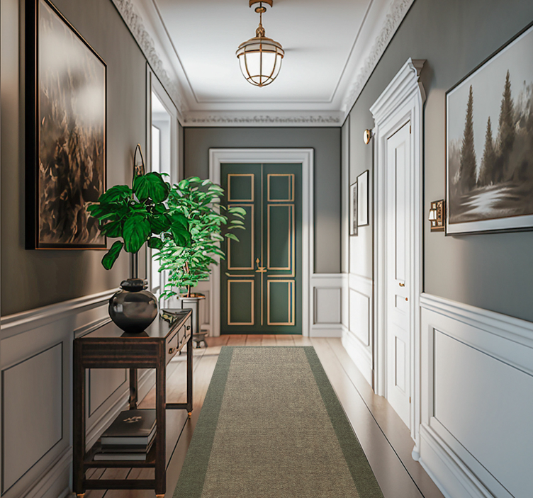 Dizajn z zelenim okvirjem moderna preproga - TenStickers