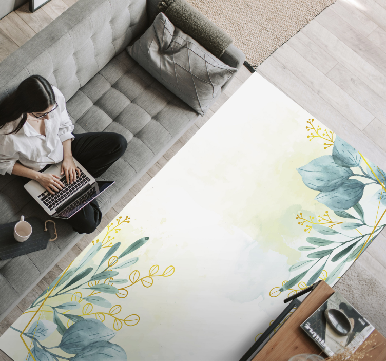 Dnevna soba cvetlična preproga cvetlična preproga - TenStickers