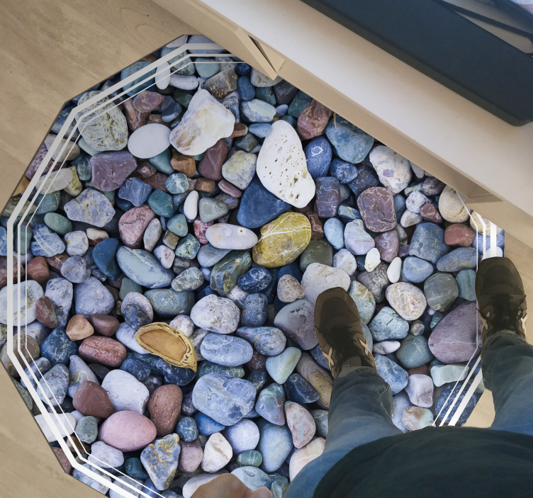 Drobni kamenčki cvetlična preproga - TenStickers