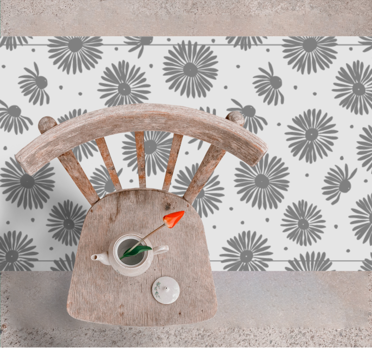 Eleganten cvetlični vzorec Naravne vinilnea preproga - TenStickers