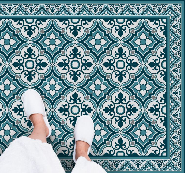 Elegant blue motif vinilna talna obloga ploščice - TenStickers