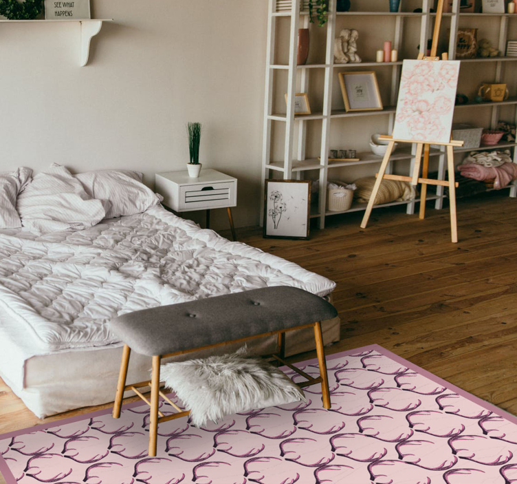 Eleganten motiv rogovja Skandinavski vinilni preproga - TenStickers