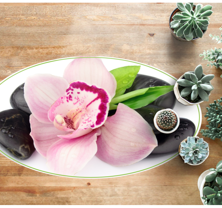 Elegantna aranžma orhidej cvetlična vinilna preproga - TenStickers