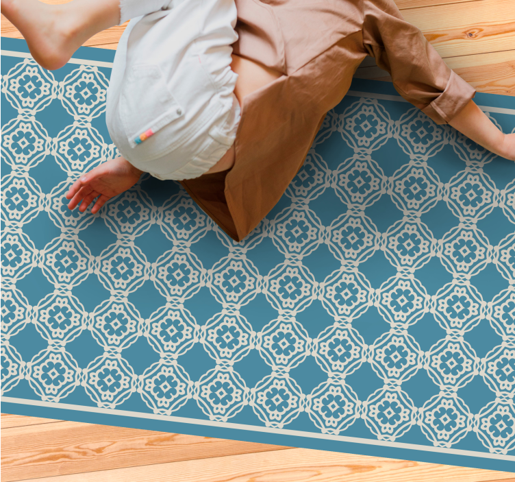 Elegantna modra kompozicija Vinilna mozaik preproga - TenStickers