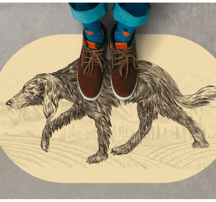 Elegantna pasja silhueta Tepih z živalskim potiskom - TenStickers