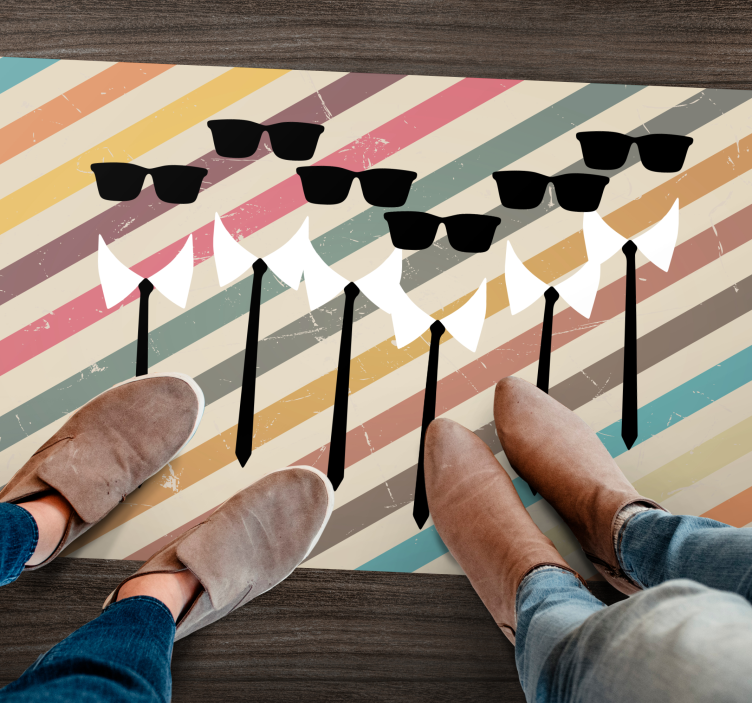 Elegantna skupinska oblačila Vinilna preproga s črtami - TenStickers