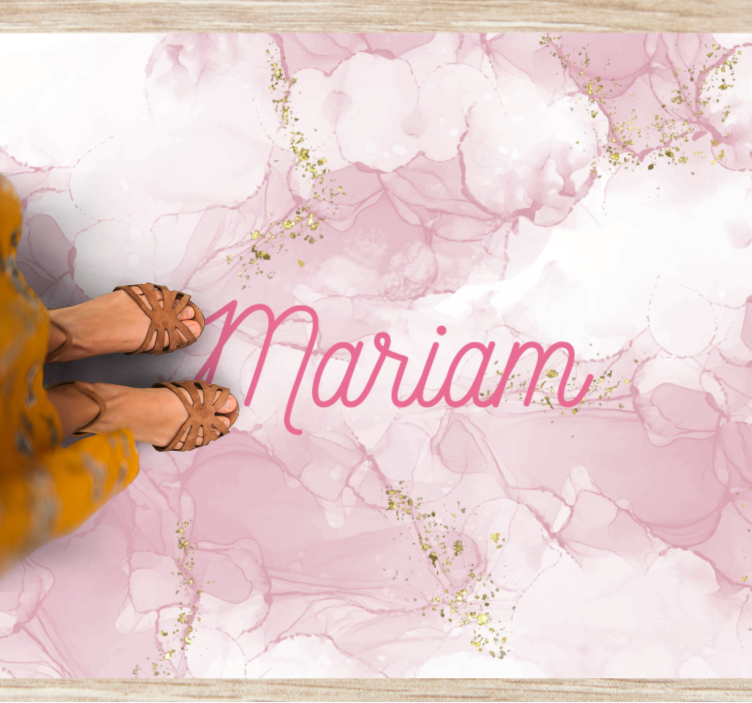 Elegant pink name marmorna vinilna preproga - TenStickers