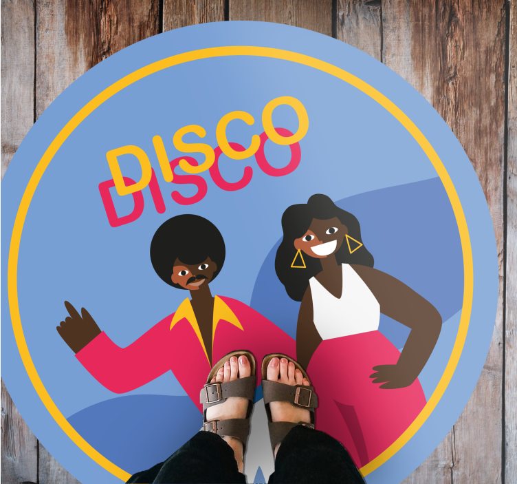 Stylish disco vibes okrogla vinilna preproga - TenStickers