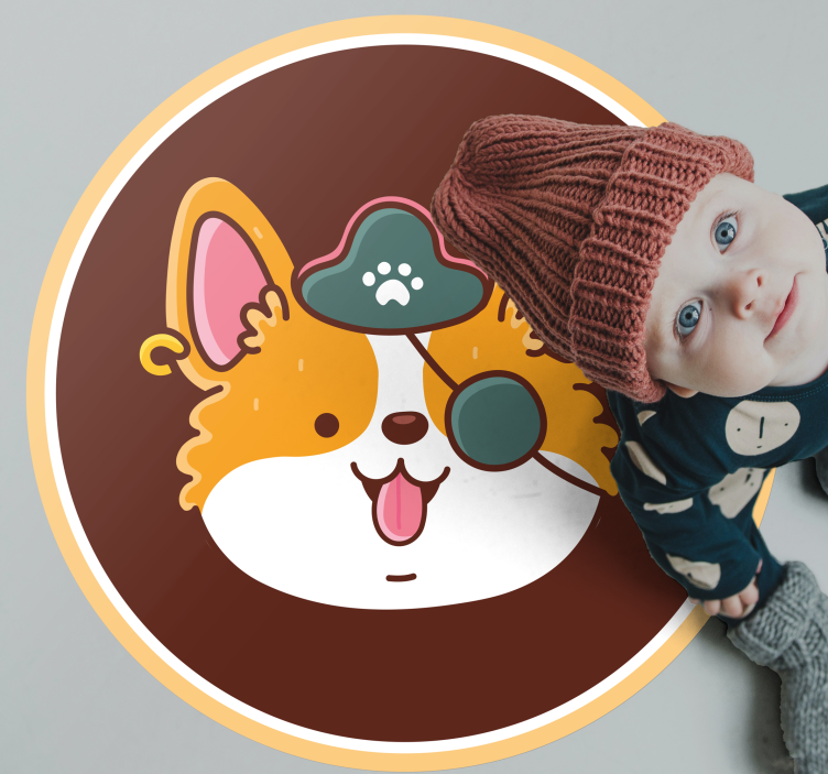 Emblem kapitana corgi sodobne vinilne preproge - TenStickers