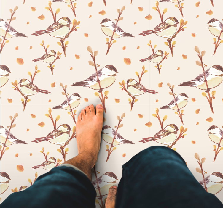 Enchanting bird motifs cvetlična vinilna preproga - TenStickers