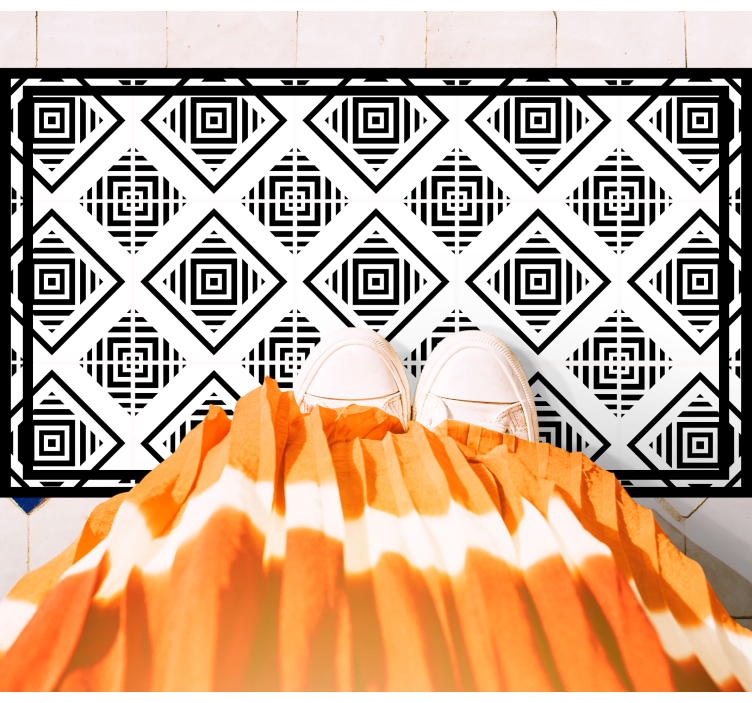 Enobarvni motivi Vinilne preproge z geometrijskimi vzorci - TenStickers