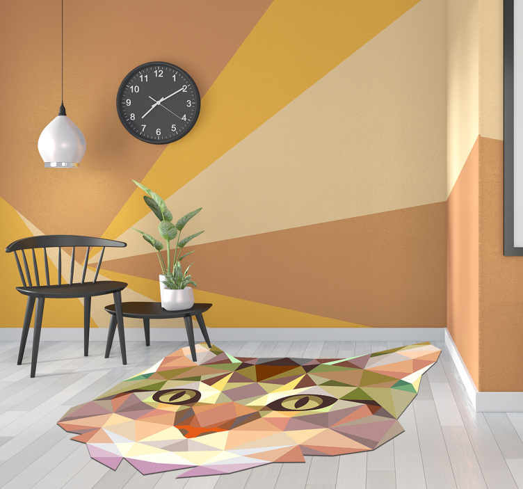 Neverjetna geometrijska mačja vinilna preproga - TenStickers