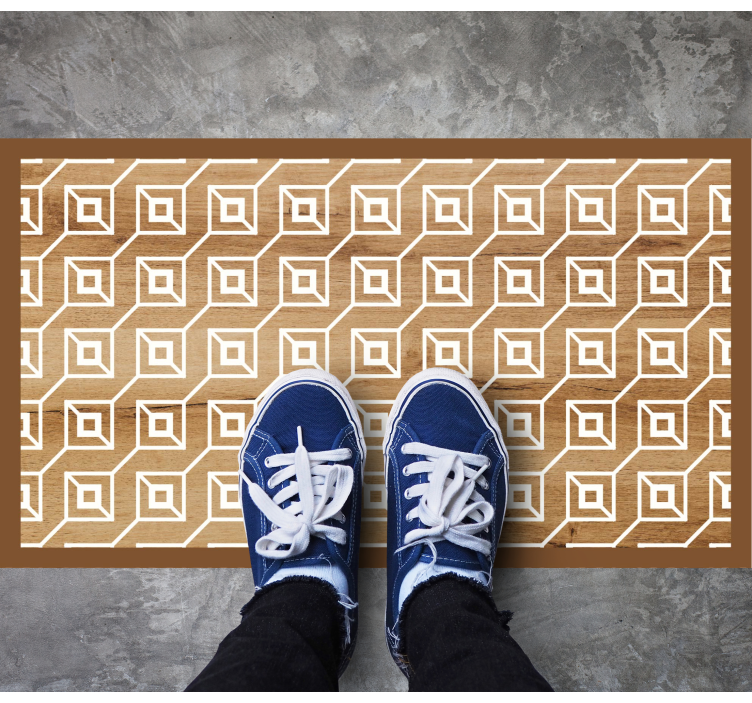 Geometrijski motivi Vinilna preproga z lesnim učinkom - TenStickers