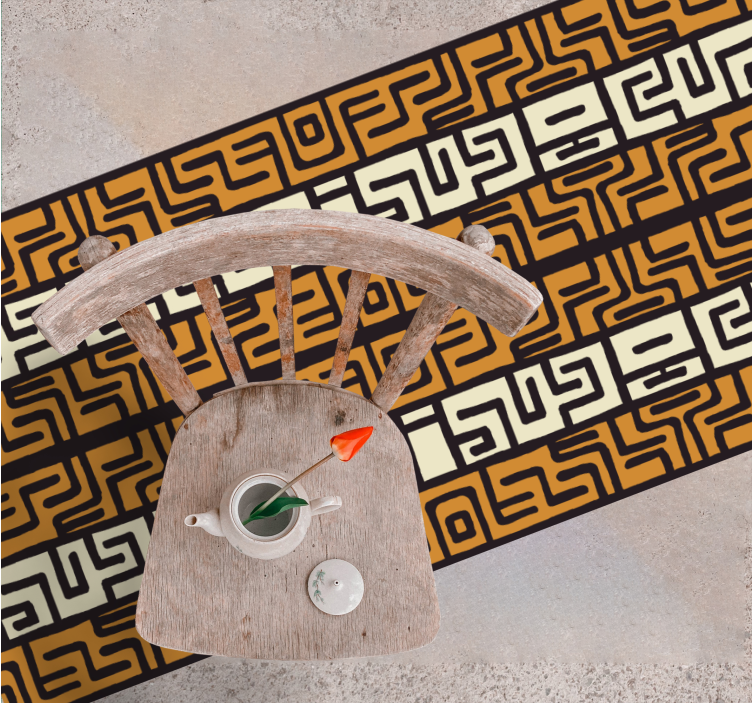 Geometrijski vzorec labirinta Vinilna preproga s črtami - TenStickers