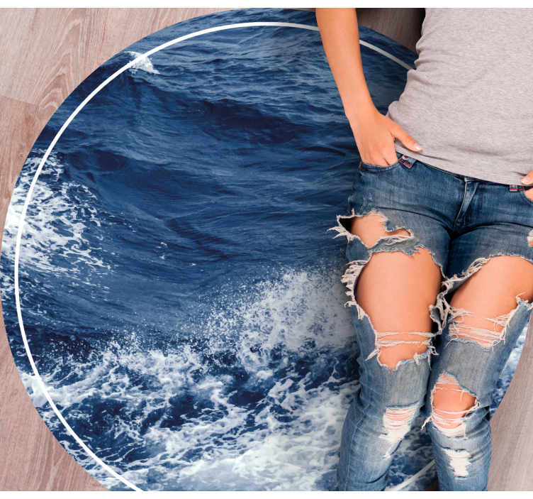 Gibanje oceanskih valov Okrogla vinilna preproga - TenStickers