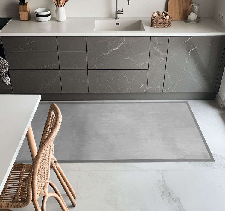 Gladko siva Vinilna preproga za kuhinjo - TenStickers