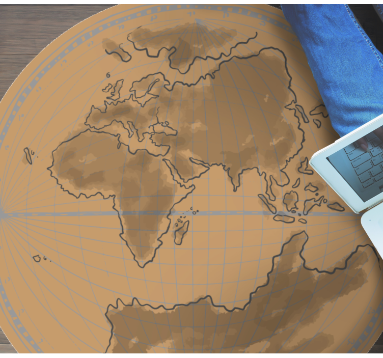 Global map contour vinilna preproga z zemljevidom sveta - TenStickers