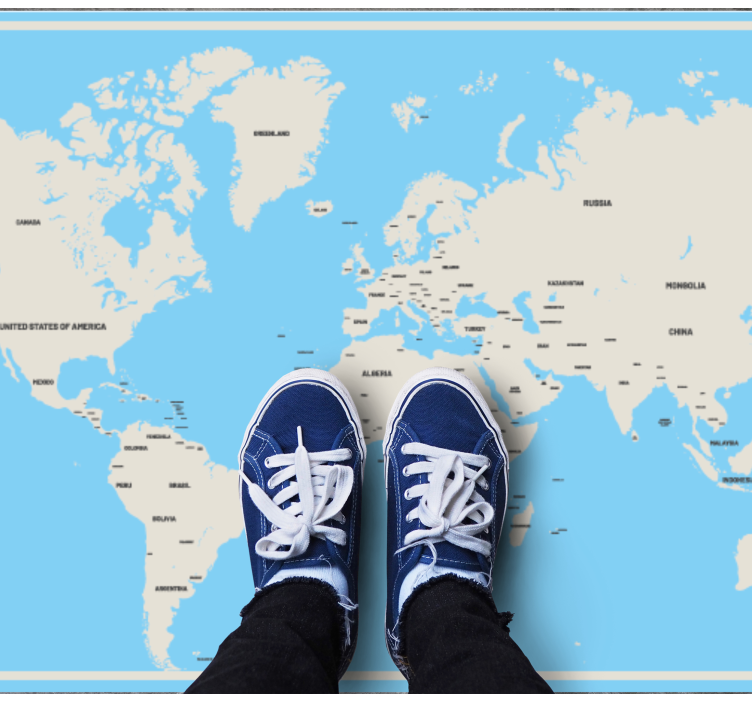 Global simple design vinilna preproga z zemljevidom sveta - TenStickers