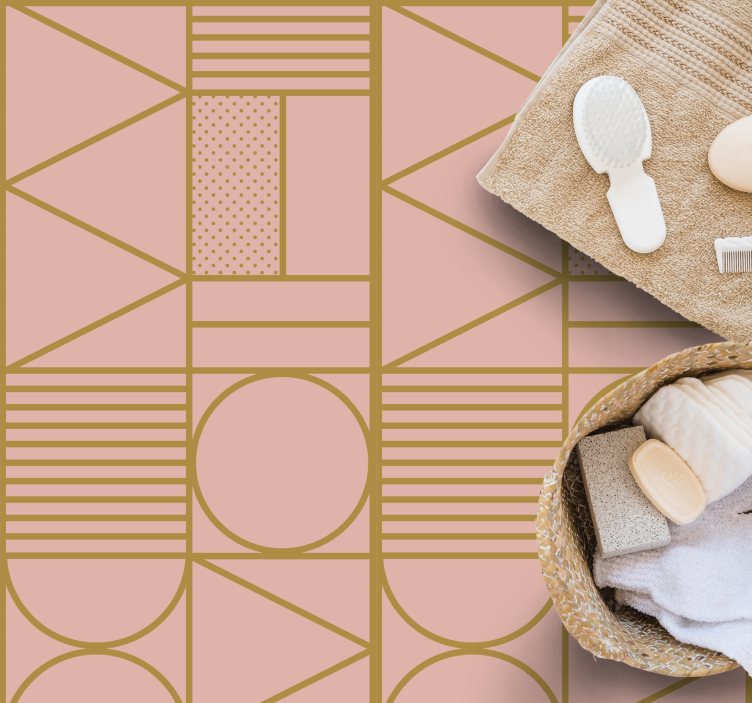 Gold and pink pattern vinilne preproge z vzorci - TenStickers
