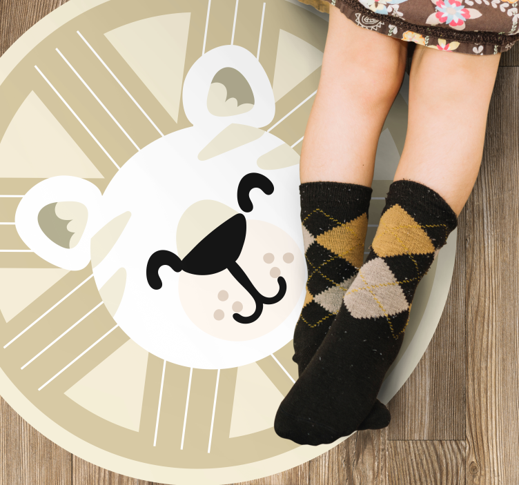 Grafika nasmejanega leva Vinilna preproga za dojenčke - TenStickers