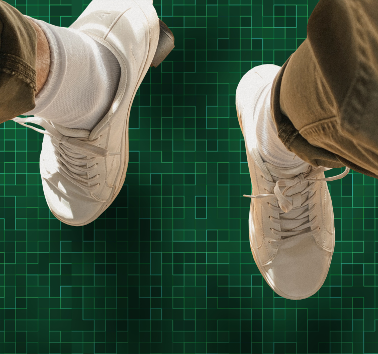 Green grid pattern vinilne preproge z vzorci - TenStickers