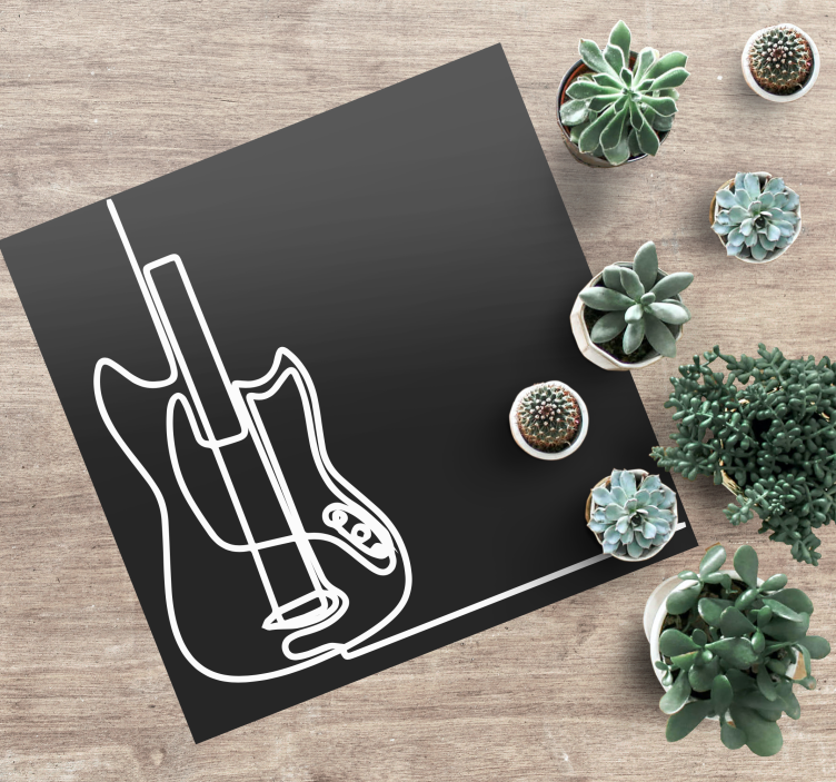 Guitar outline art vinilna preproga za najstnike - TenStickers