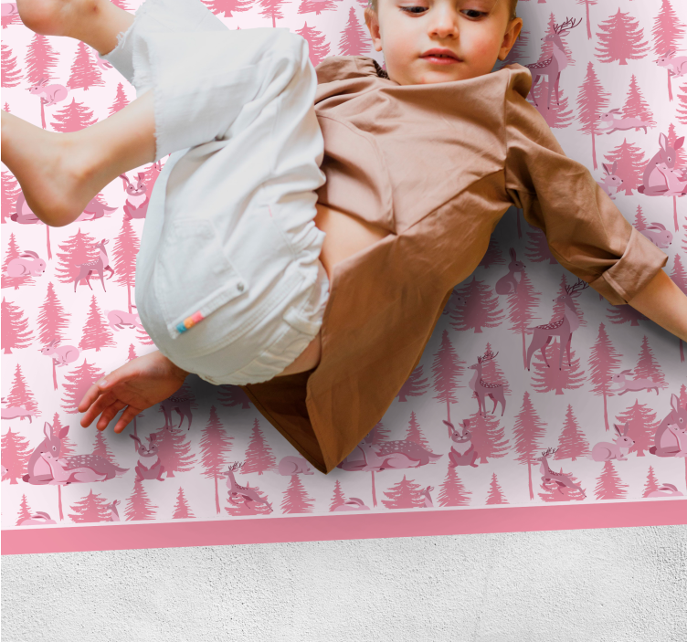 Igriv gozdni prizor Vinilna preproga za dojenčke - TenStickers