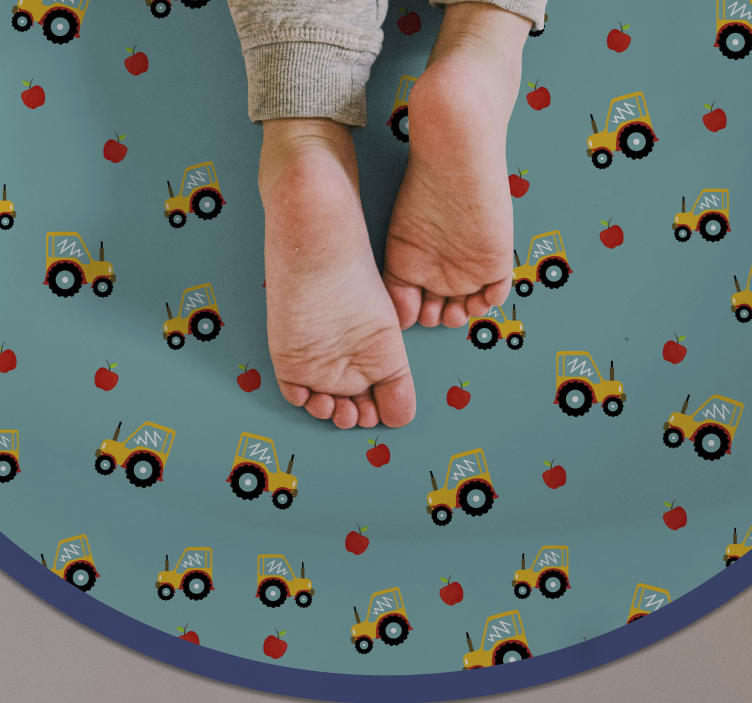 Igriv motiv traktorja Otroške vinilna preproga - TenStickers