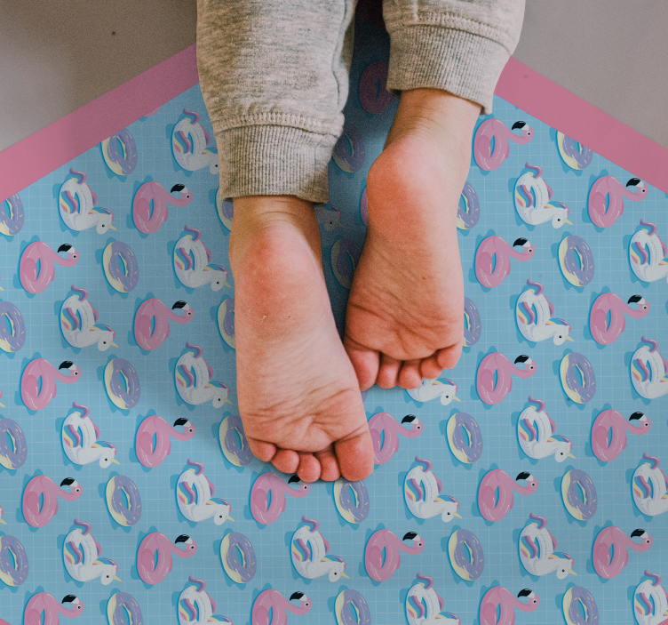 Igriv samorog šesterokotnik Otroške vinilna preproga - TenStickers