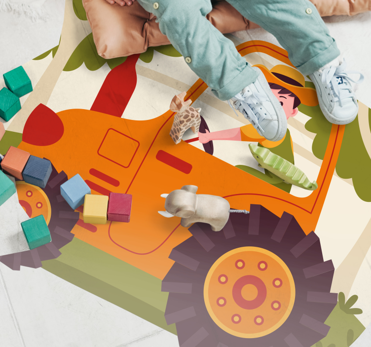 Igrive podobe traktorjev Otroške vinilna preproga - TenStickers