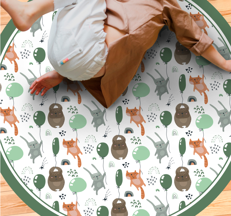 Igrivi živalski baloni Otroške vinilna preproga - TenStickers