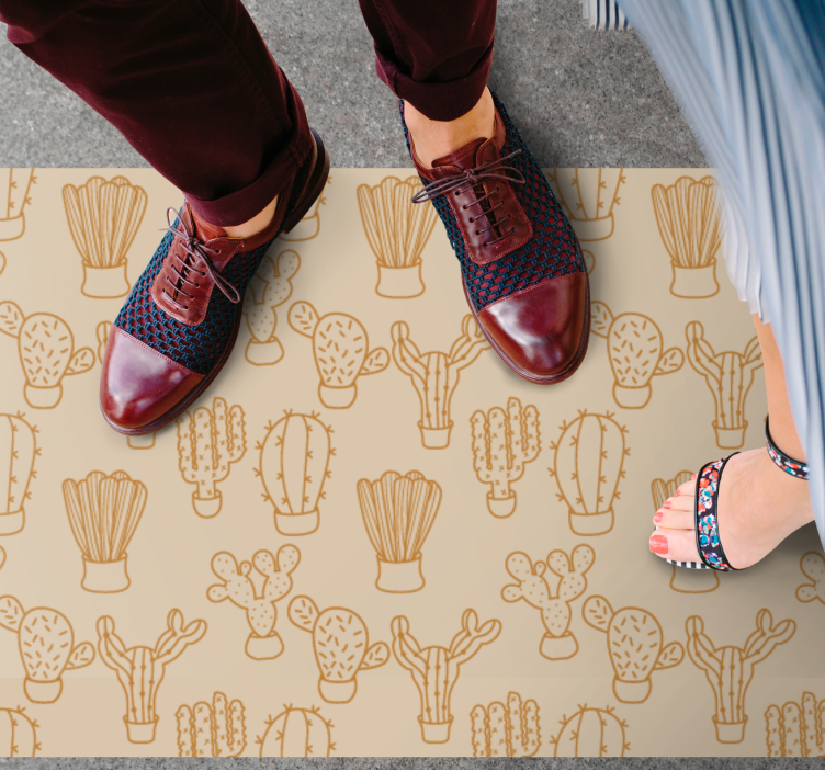 Ilustracija kaktusa cvetlična vinilna preproga - TenStickers