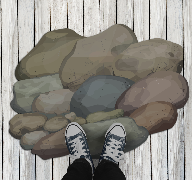 Ilustracija kamenčkov Vinilna preproga s kamnitim vzorcem - TenStickers