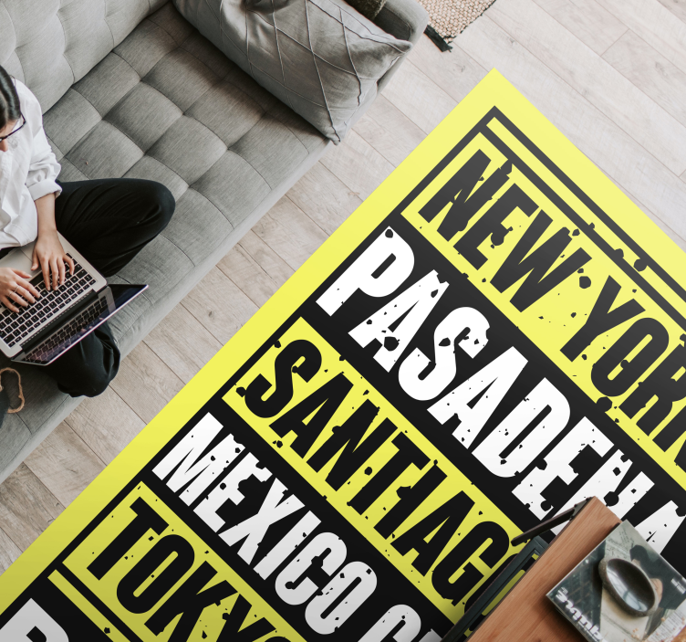 Imena mest po meri vinil preproga - TenStickers