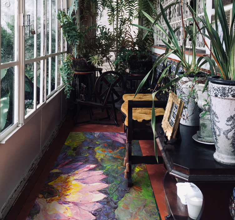 Impresionistično cvetje cvetlična vinilna preproga - TenStickers