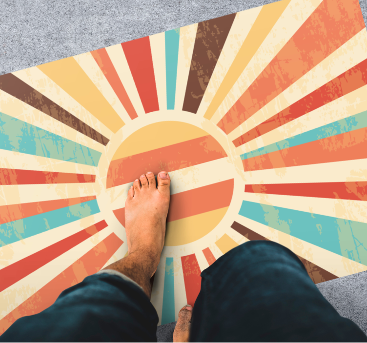 Izbruh barv sončnega vzhoda Vintage vinilna preproga - TenStickers