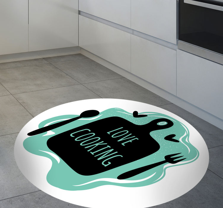 Cutting board love cooking vinilna preproga za kuhinjo - TenStickers