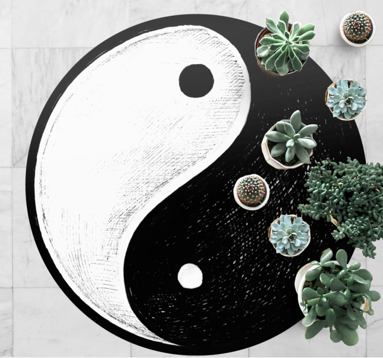 Izvirna yin yang balance sodobna preproga - TenStickers