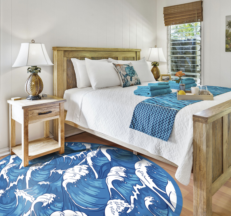 Japonski valovi narava vinil preproga - TenStickers