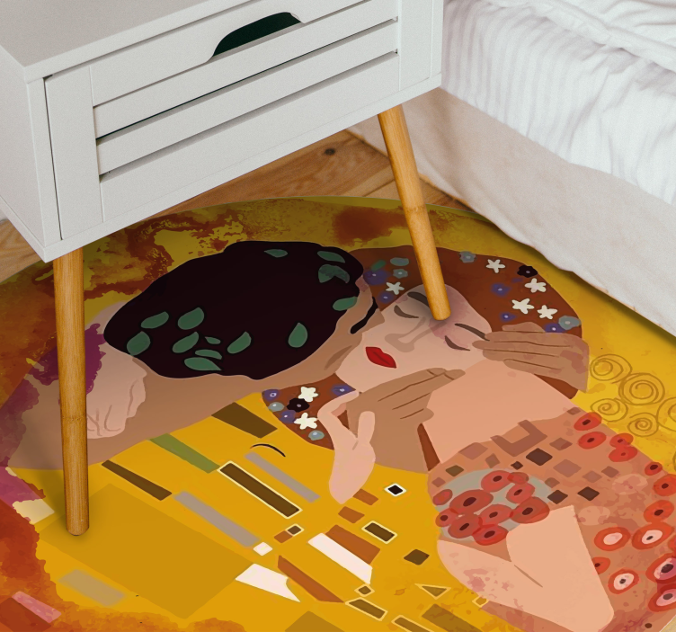 Klimtov kiss vintage vinil preproga - TenStickers