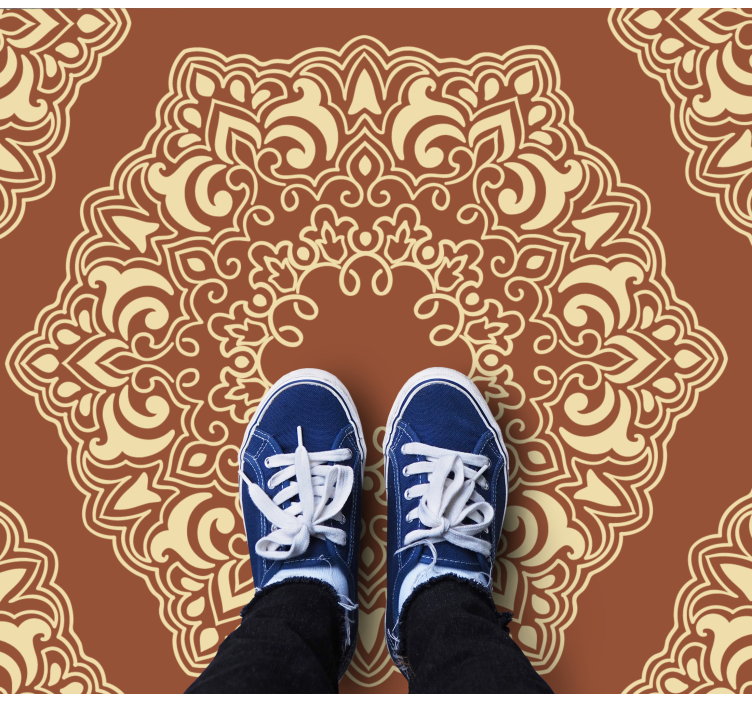 Kompleksna botanična ureditev Vinilna preproga mandala - TenStickers