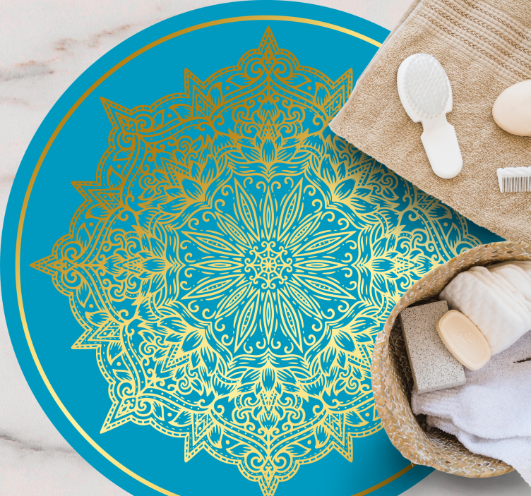 Kompleksna umetniška dela mandale Okrogla vinilna preproga - TenStickers