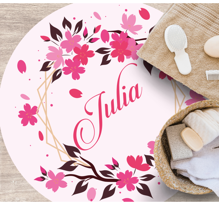 Krog češnjevih cvetov z imenom cvetlična preproga - TenStickers