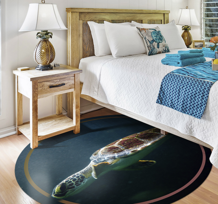 Krog morske želve Tepih z živalskim potiskom - TenStickers