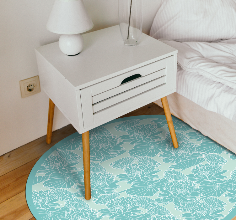 Krog s cvetličnim motivom cvetlična vinilna preproga - TenStickers