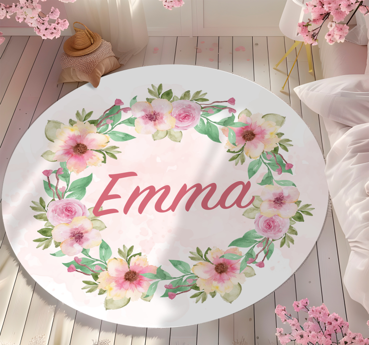 Krona iz rož Tepihi z imeni po meri - TenStickers