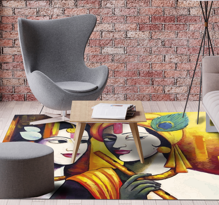 Kulturno bistvo Vinilna preproga za dnevno sobo - TenStickers