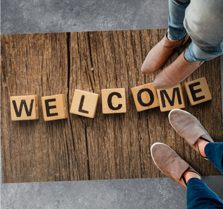 Lesena abeceda dobrodošla preproge z motivacijskimi napisami - TenStickers